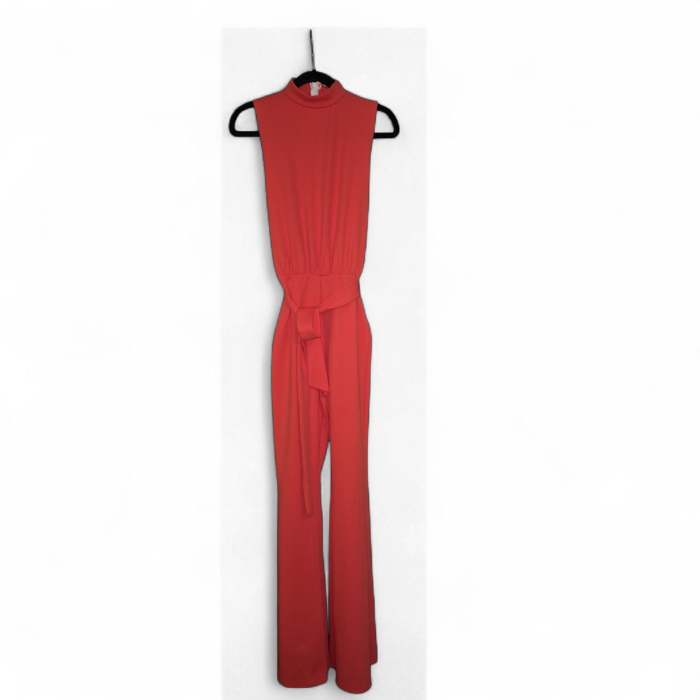 PrettyLittleThing Vibrant BloodOrange Sleeveless Jumpsuit